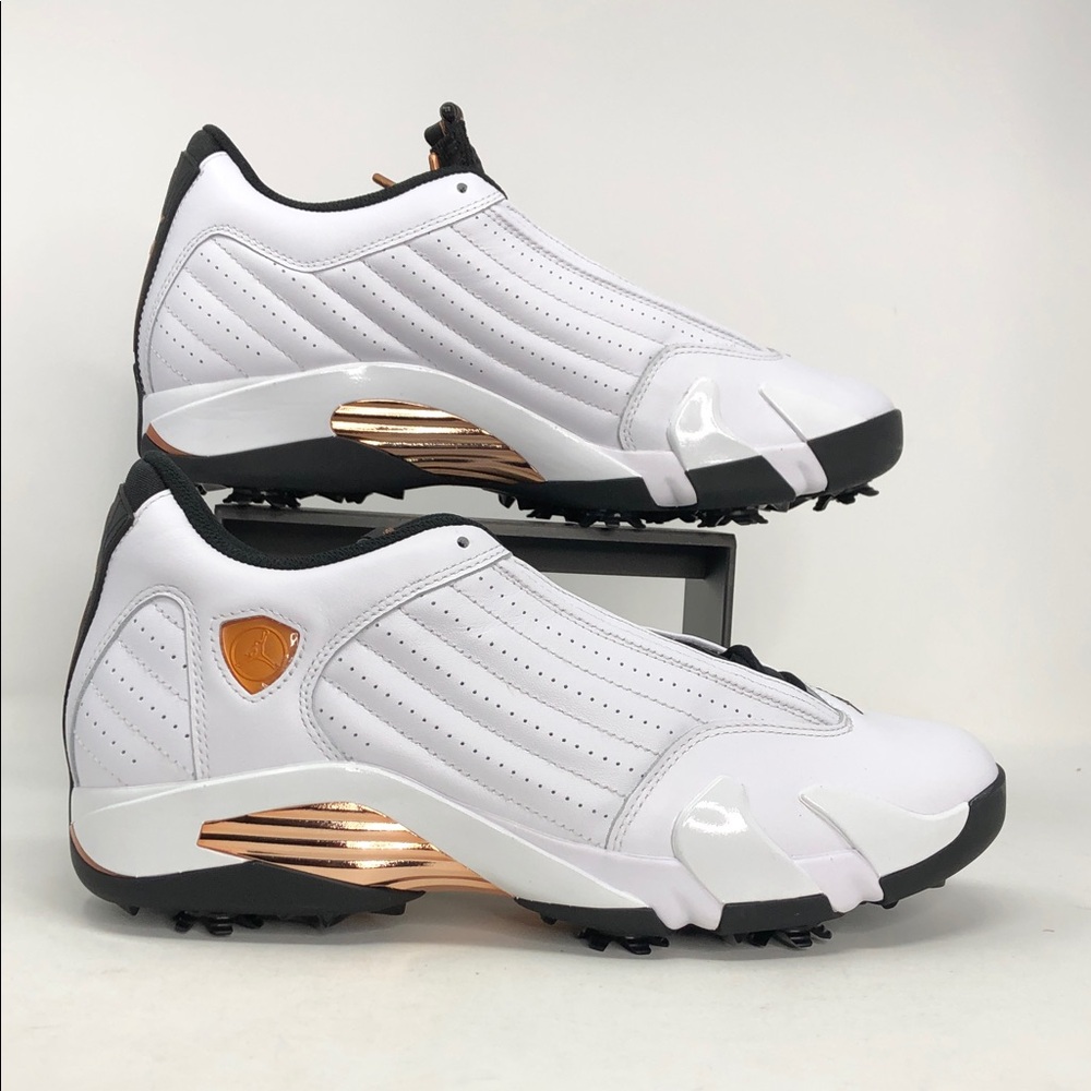 Nike Air Jordan 14 Golf US Open White Cooper Black Men’s Golf Shoes - Size 12